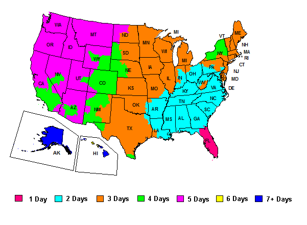 fedex shipping zones chart from california